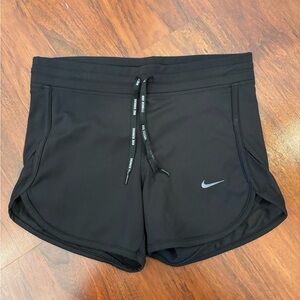 Nike Black Women’s Running Shorts with Silver Swoosh